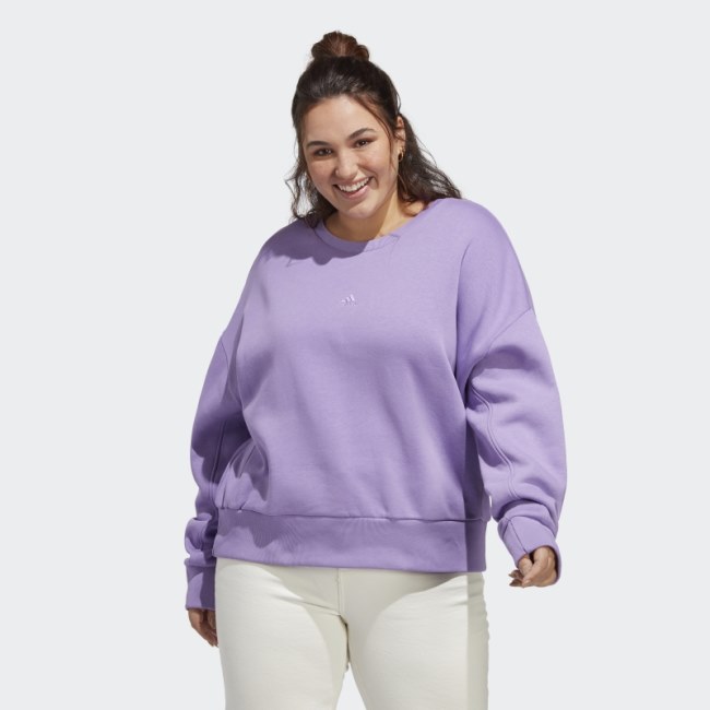 Adidas ALL SZN Fleece Sweatshirt (Plus Size) Violet
