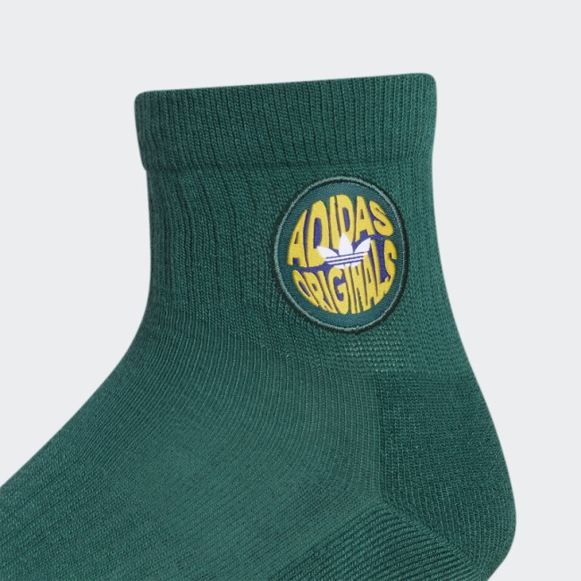 Green Spiral Quarter Socks 3 Pairs Adidas