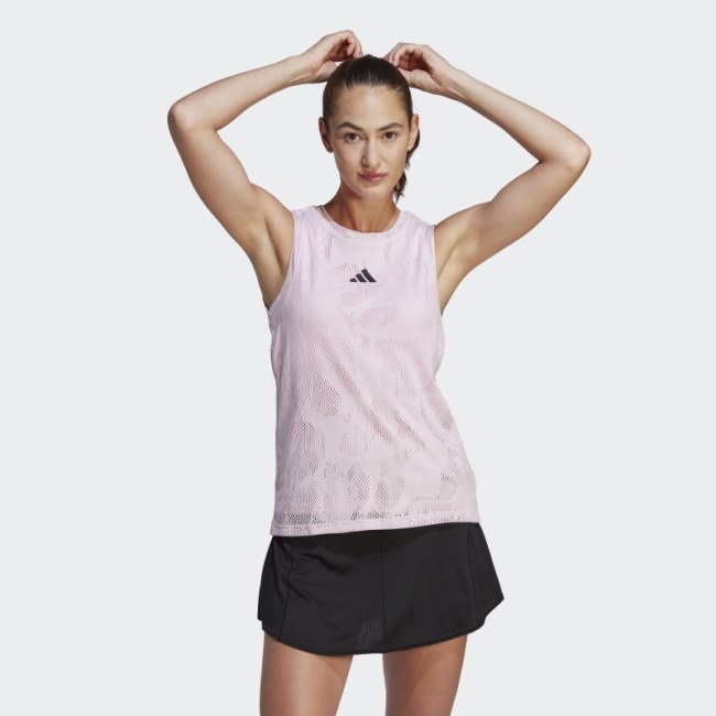 Adidas Pink Melbourne Tennis Match Tank Top