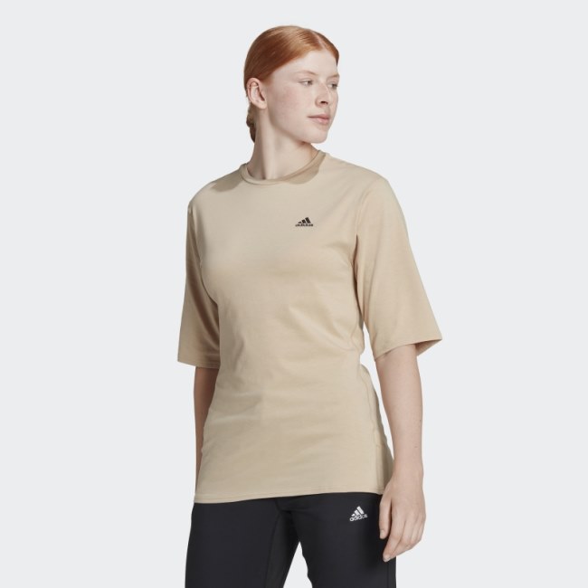 Adidas Run Icons Made With Nature Running Tee Beige