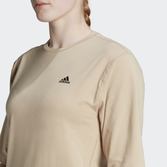 Adidas Run Icons Made With Nature Running Tee Beige