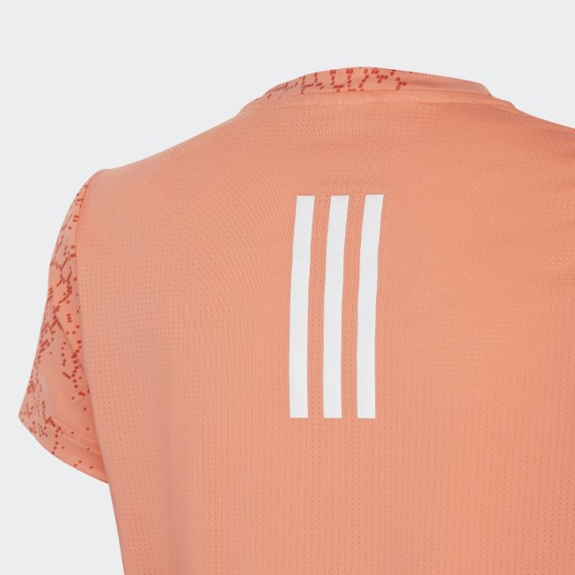 Adidas AEROREADY 3-Stripes Allover Print Tee Coral
