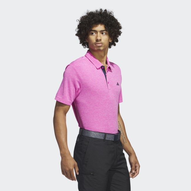 Fuchsia Mel Drive Heather Polo Shirt Adidas