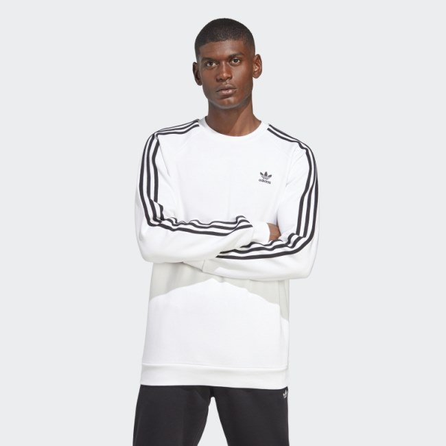 Adicolor Classics 3-Stripes Crew Sweatshirt White Adidas
