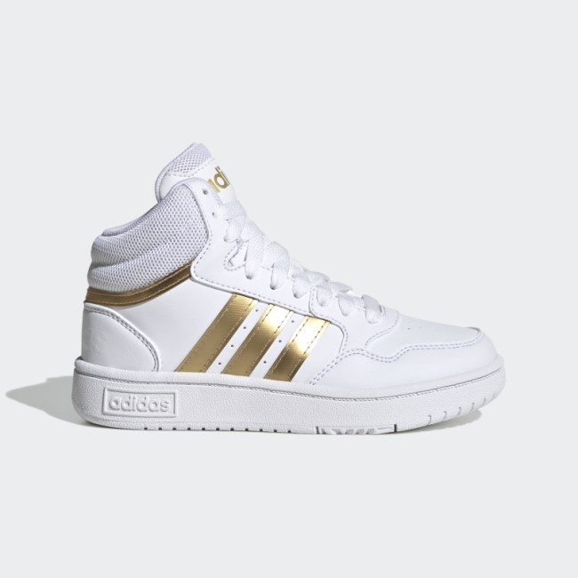 Adidas Hoops Mid Lifestyle Basketball Lace Shoes White