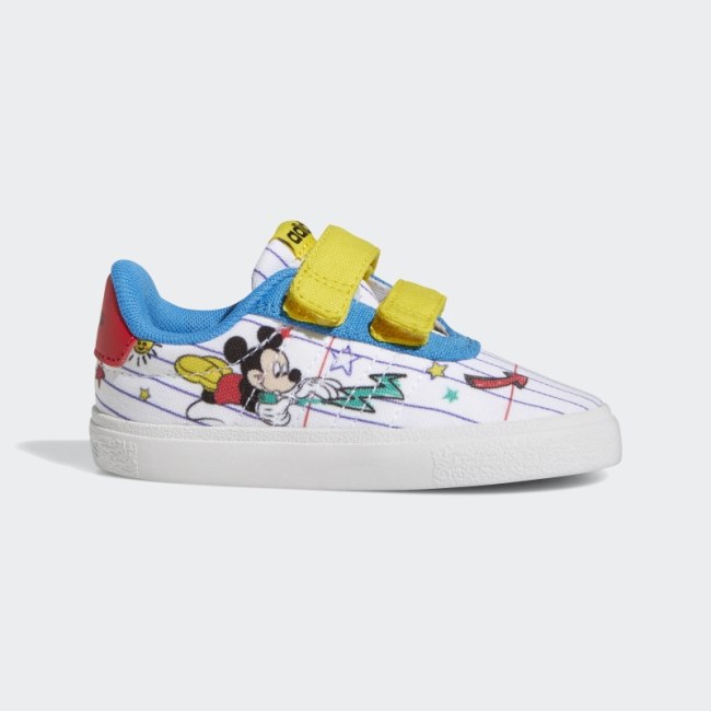 White Adidas x Disney Mickey Mouse Vulc Raid3r Shoes