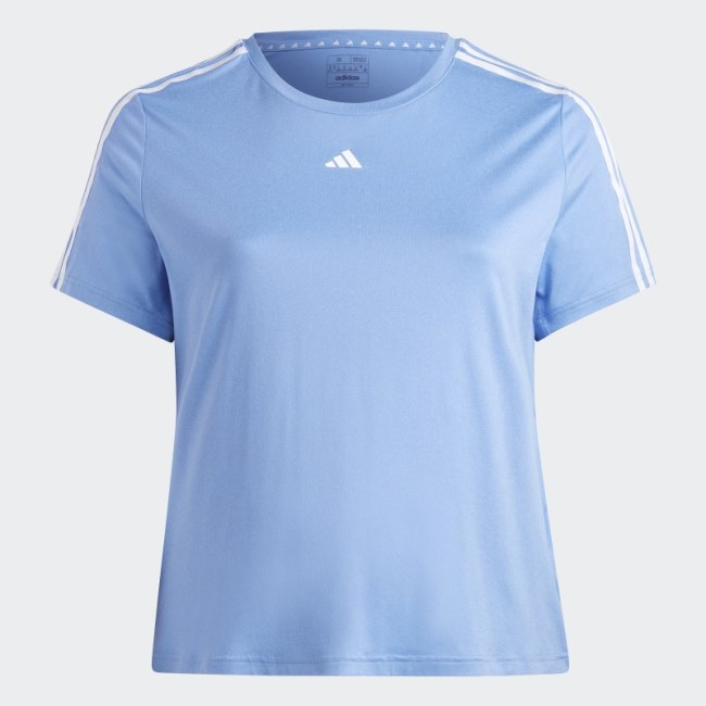 Adidas AEROREADY Train Essentials 3-Stripes T-Shirt (Plus Size) Blue