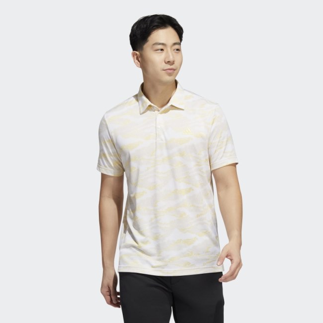 Horizon-Print Polo Shirt Adidas White