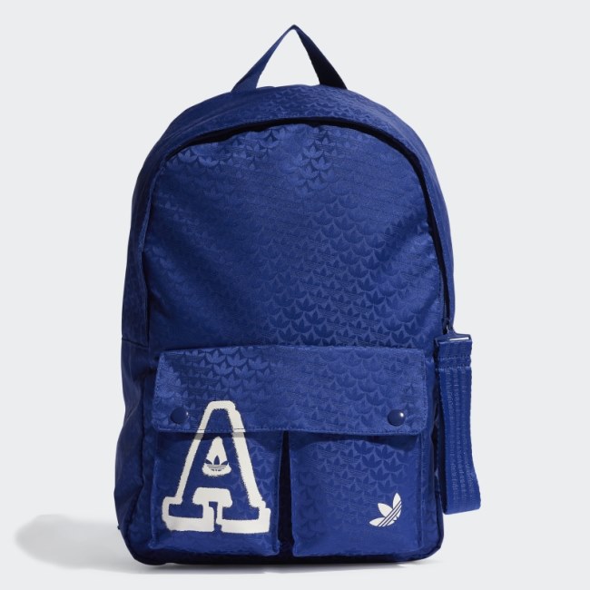 Victory Blue Trefoil Jacquard Monogram Backpack Adidas