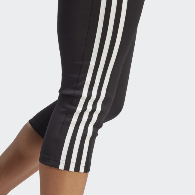 Adidas Designed to Move High-Rise 3-Stripes 3/4 Sport Leggings White Stylish