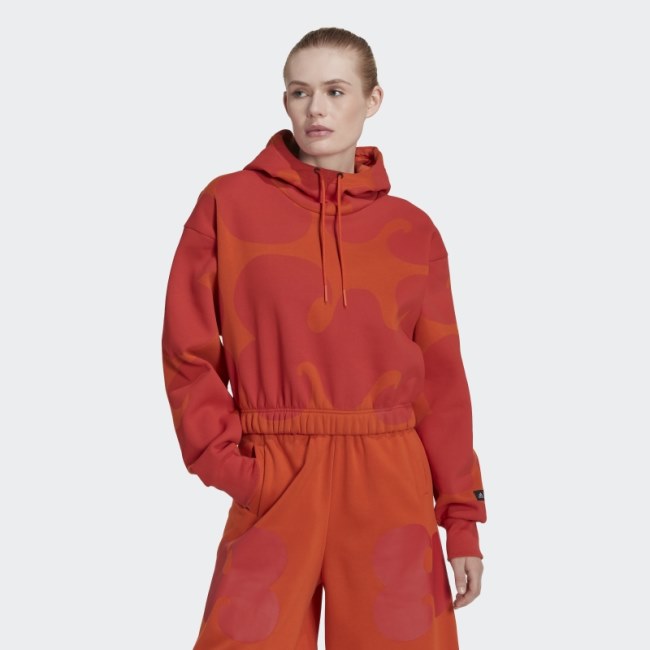 Marimekko Crop Hoodie Orange Adidas