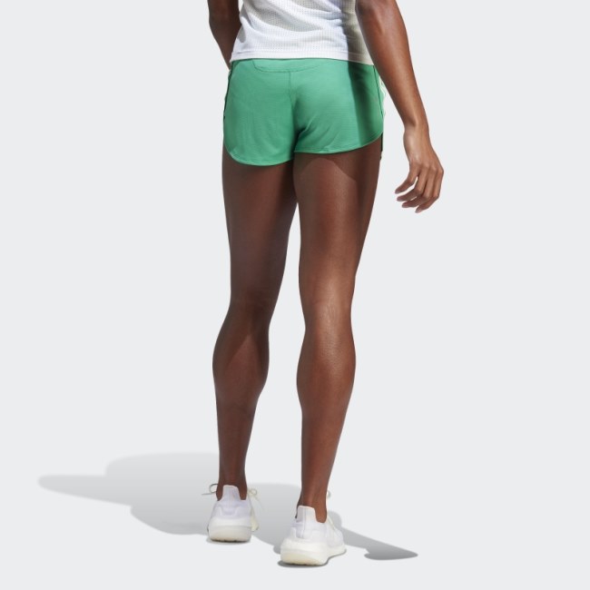 Adidas Run Icons 3-Stripes Low Carbon Running Shorts Court Green