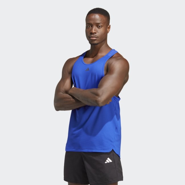Blue Adidas HEAT.RDY HIIT Elevated Training Tank Top