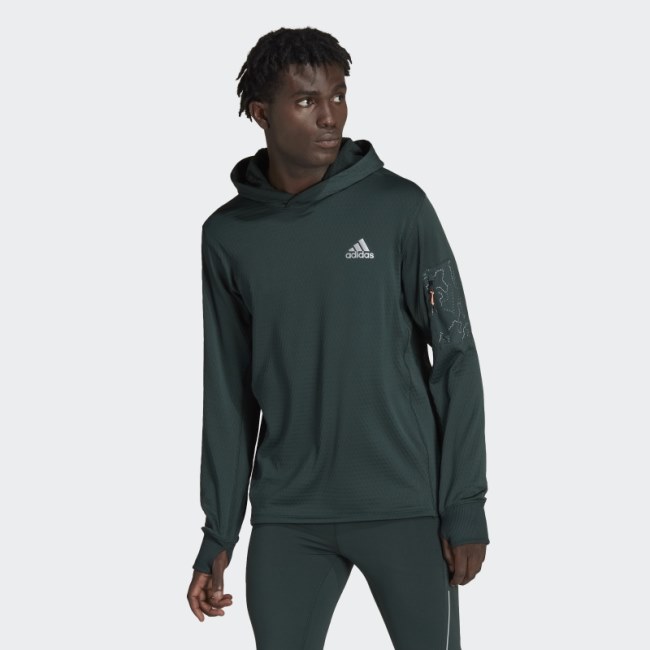 Adidas Fleece X-City Running Hoodie Hot Green