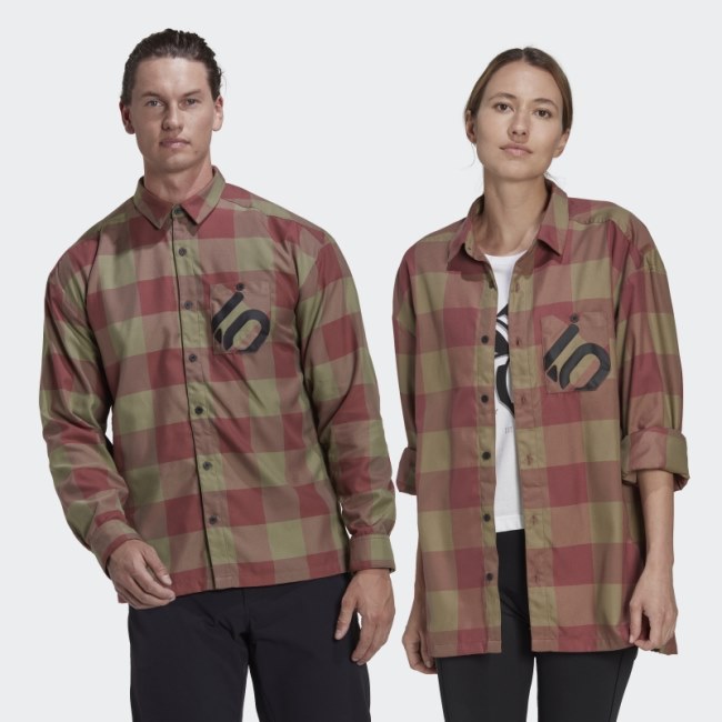 Orbit Green Five Ten Brand of the Brave Flannel Shirt (Gender Neutral) Adidas