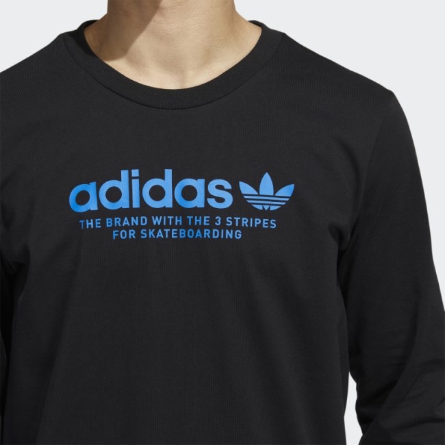 Black Adidas Skateboarding 4.0 Long Sleeve Logo Tee (Gender Neutral)