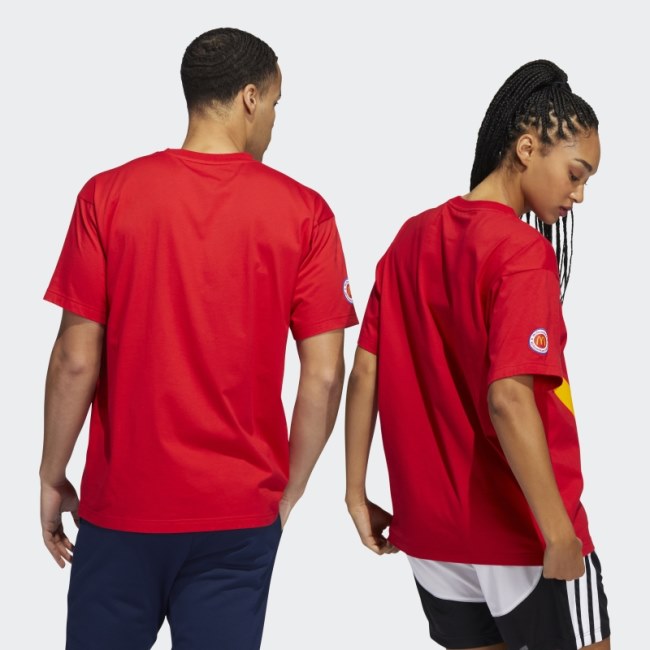 Red Adidas Eric Emanuel McDonald's Graphic Tee (Gender Neutral)