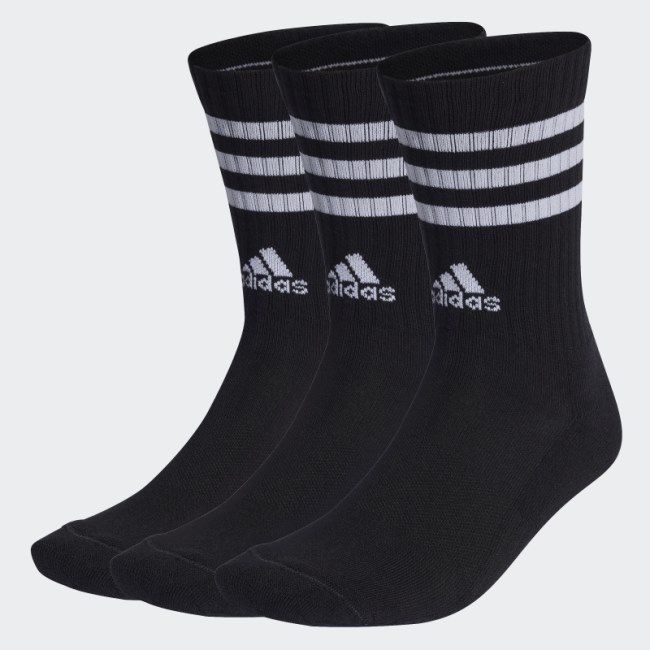 Adidas 3-Stripes Cushioned Crew Socks 3 Pairs White