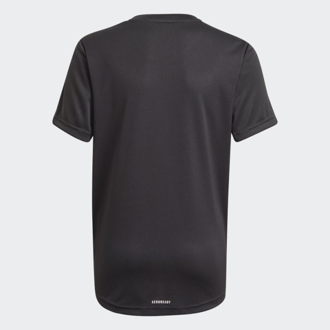 Adidas Black AEROREADY DESIGNED TO MOVE BIG LOGO TEE