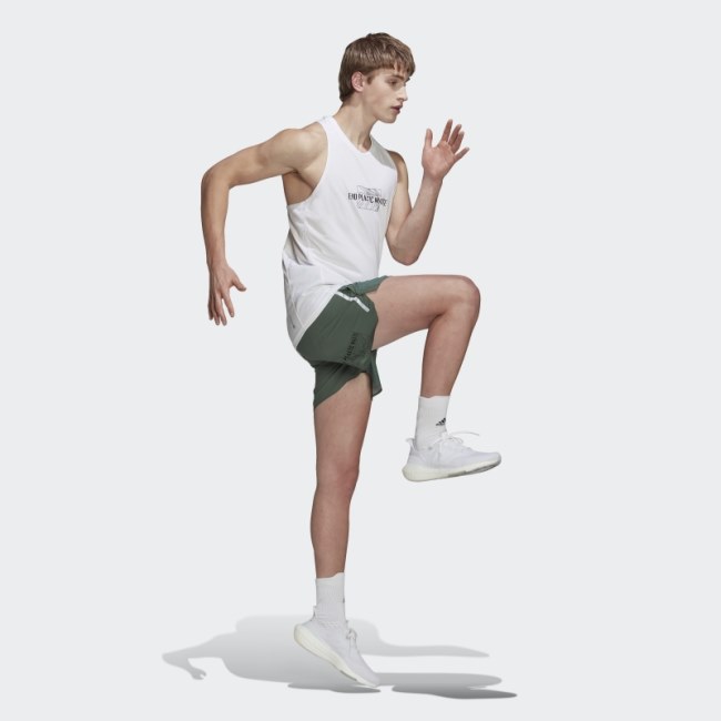 Adidas Own The Run End Plastic Waste AEROREADY Graphic Tank Top White