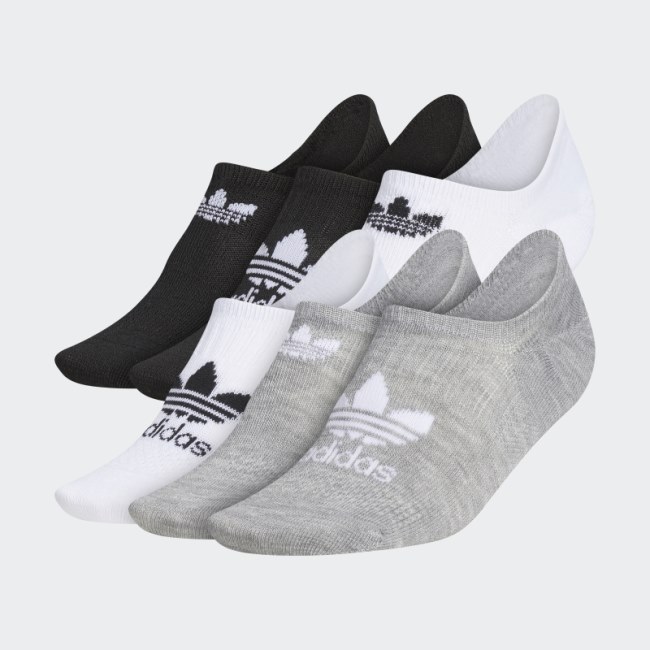 Grey Adidas Classic Superlite Super-No-Show Socks 6 Pairs