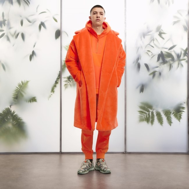 Orange Adidas Faux Fur Coat (All Gender)