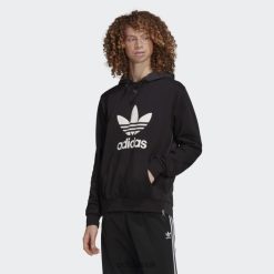 Adidas Shoes 8NL884995 Adidas Men Black Adicolor Classics Fabric Clash Trefoil Hoodie Adidas Black