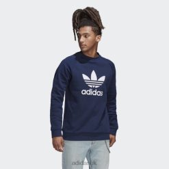 Adidas Shoes 8NL886587 Adidas Men Night Indigo Adicolor Classics Trefoil Crewneck Sweatshirt Night Indigo