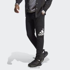 Adidas Shoes 8NL886807 Adidas Men Black Essentials French Terry Tapered Cuff Logo Pants Adidas Black