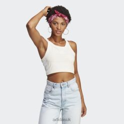 Adidas Shoes 8NL889015 Adidas Women White Adicolor Classics 3-Stripes Short Tank Top Adidas White