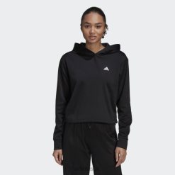 Adidas Shoes 8NL889203 Adidas Women Black AEROREADY Hoodie Black/White