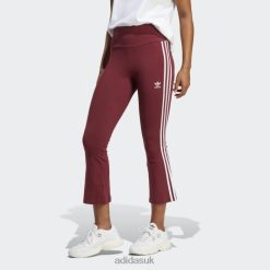 Adidas Shoes 8NL889459 Adidas Women Red Adicolor Classics 3-Stripes 7/8 Flare Leggings Adidas Red