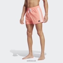 Adidas Special 8NL8814464 Adidas Men Coral 3-Stripes CLX Swim Shorts Coral/White