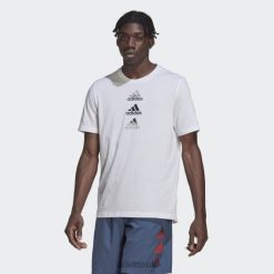 Adidas Special 8NL8814608 Adidas Men White Designed to Move Logo T-Shirt White