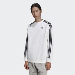 Adidas Special 8NL881580 Adidas Men Adicolor Classics 3-Stripes Crew White Sweatshirt Adidas White