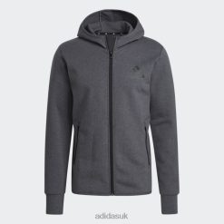 Adidas Special 8NL881648 Adidas Men Dark Grey Heather Designed To Move Motion Full-Zip AEROREADY Hoodie Hot Dark Grey Heather/Black