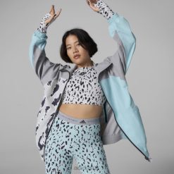 Adidas Special 8NL882600 Adidas Unisex Splash BY STELLA MCCARTNEY ANIMAL PRINT TRACK TOP Fashion Splash/Green/White