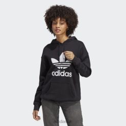 Adidas Special 8NL882716 Adidas Women Adicolor Trefoil Hoodie Black Black/White