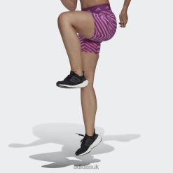 Adidas Special 8NL882852 Adidas Women Hyperglam Techfit Zebra High-Waisted Shorts Multicolor Multicolor/Lilac