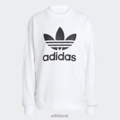 Adidas Special 8NL883120 Adidas Women Trefoil Crew Sweatshirt White Adidas White