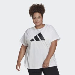 Adidas Special 8NL883168 Adidas Women Sportswear Future Icons Logo Tee (Plus Size) White Hot White