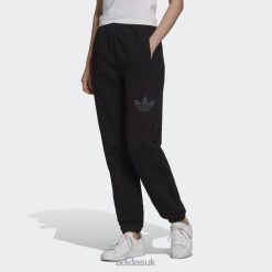 Adidas Special 8NL883252 Adidas Women Cuffed Sweat Pants with Trefoil Graphic Black Adidas Black