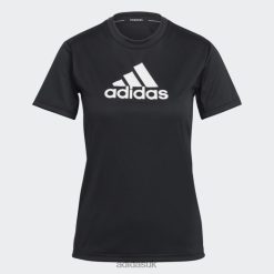 Adidas Special 8NL883716 Adidas Women Primeblue Designed 2 Move Logo Sport Tee Black Black/White