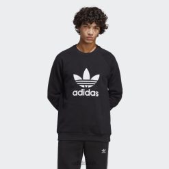 Adidas Special 8NL884924 Adidas Men Black Adicolor Classics Trefoil Crewneck Sweatshirt Black