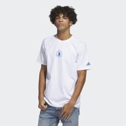 Adidas Special 8NL885040 Adidas Men Boston Marathon 2023 Map Graphic Tee White Adidas White