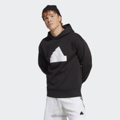 Adidas Special 8NL885248 Adidas Men Future Icons Badge of Sport Hoodie White Black/White