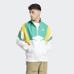 Adidas Special 8NL885800 Adidas Men White Colorblock Track Jacket White/Court Green/Gold