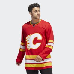 Adidas Special 8NL886064 Adidas Men Red Flames Home Authentic Jersey Red