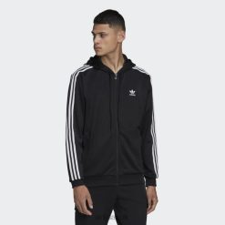 Adidas Special 8NL886380 Adidas Men Adicolor Classics Hooded Full Zip Track Jacket Black Black
