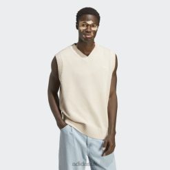 Adidas Special 8NL886588 Adidas Men Premium Essentials Knit Vest White Adidas White